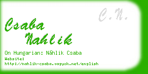 csaba nahlik business card