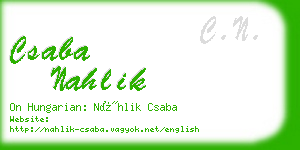 csaba nahlik business card